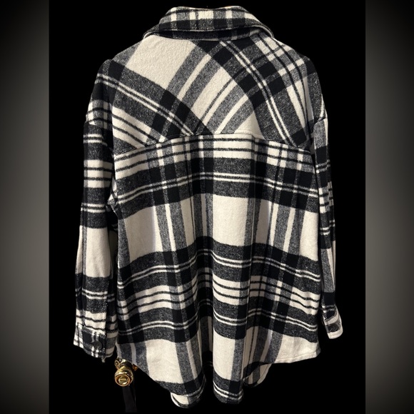 Black Tape Plaid_ Trendy Jacket - Picture 4 of 5